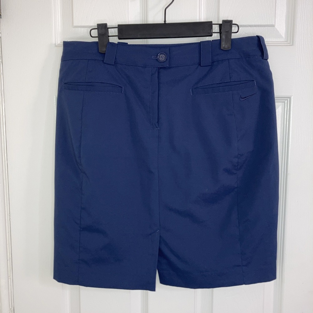 Nike Womens Dry Fit Golf Skirt Size 8 Navy‎ With Stitching Detail